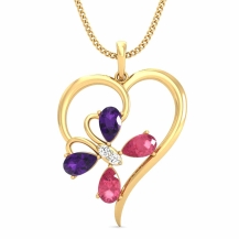 Buy online amethyst pendant, Online gold pendant, Exclusive butterfly pendant for Anniversary